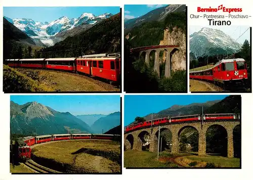 AK / Ansichtskarte  Eisenbahn_Railway_Chemin_de_Fer Bernina Express Tirano Chur-Pontresina-Poschiavo