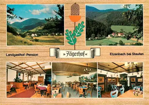 AK / Ansichtskarte 73929855 Etzenbach_Staufen_Breisgau Landgasthof Pension Jaegerhof Gastraeume Panorama