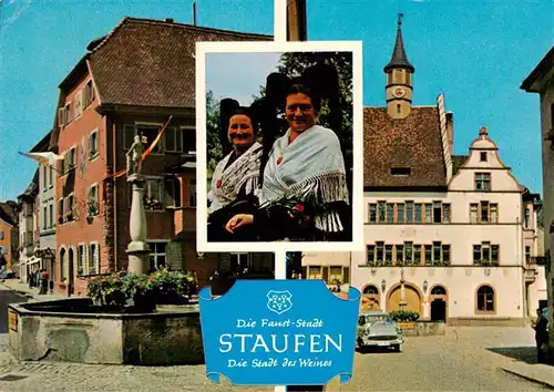 AK / Ansichtskarte 73929856 Staufen__Breisgau Brunnen Marktplatz Rathaus