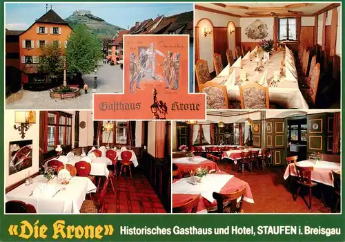 AK / Ansichtskarte 73929859 Staufen__Breisgau Marktplatz Gasthaus Krone Gastraeume