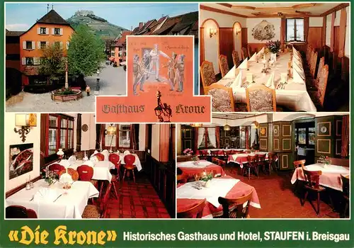 AK / Ansichtskarte  Staufen__Breisgau Marktplatz Gasthaus Krone Gastraeume