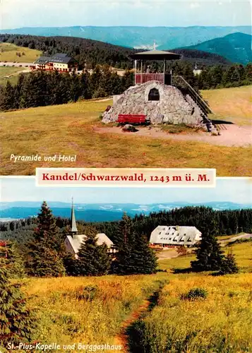 AK / Ansichtskarte 73929869 Kandel_Breisgau Kandelpyramide und Hotel St Pius Kapelle mit Berggasthaus