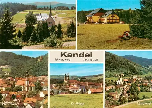 AK / Ansichtskarte 73929915 Kandel_Breisgau Pius Kapelle und Berggasthaus Kandelhof Waldkirch St Peter Glottertal
