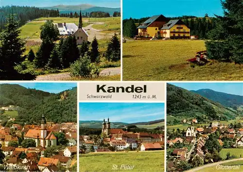 AK / Ansichtskarte 73929919 Kandel_Breisgau Pius Kapelle und Berggasthaus Kandelhof Waldkirch St Peter Glottertal