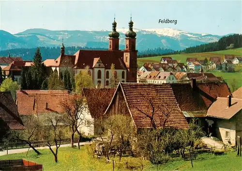 AK / Ansichtskarte  St_Peter_Schwarzwald Wallfahrtskirche mit Feldberg