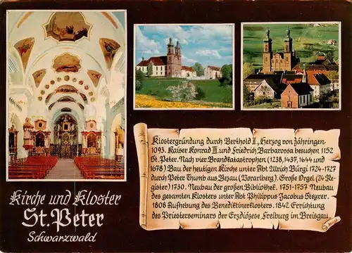 AK / Ansichtskarte  St_Peter_Schwarzwald Kirche Inneres und Kloster