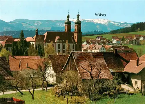 AK / Ansichtskarte 73929943 St_Peter_Schwarzwald Seminar und Pfarrkirche mit Feldberg