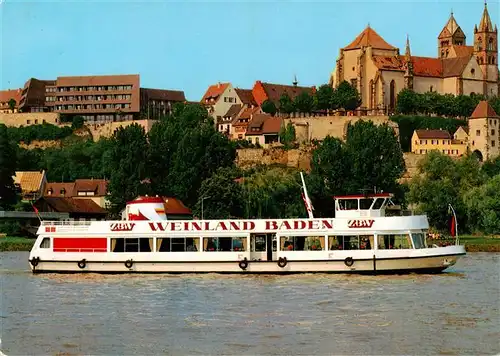 AK / Ansichtskarte 73929977 Breisach_Rhein Stephansmuenster Fahrgastschiff Weinland Baden