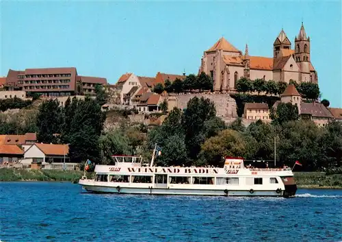 AK / Ansichtskarte 73929981 Breisach_Rhein Fahrgastschiff Weinland Baden Stephansmuenster