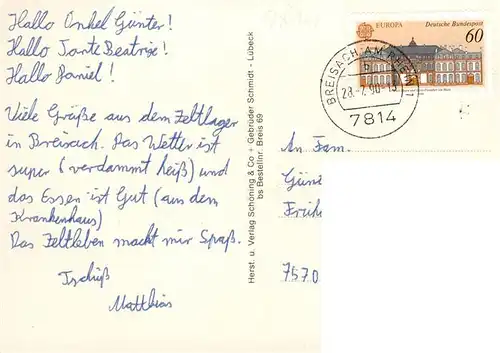AK / Ansichtskarte  Breisach_Rhein Fahnenplatz Stephansmuenster Fahrgastschiff Freibad Rheinpartie Marktbrunnen