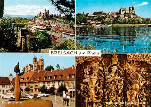 AK / Ansichtskarte 73929988 Breisach_Rhein Panorama Stephansmuenster Hochaltar Europabrunnen 