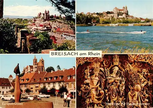AK / Ansichtskarte 73929990 Breisach_Rhein Panorama Stephansmuenster Hochaltar Europabrunnen 