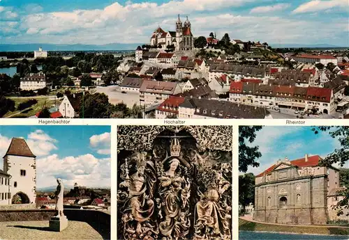 AK / Ansichtskarte 73930017 Breisach_Rhein Panorama mit St. Stephansmuenster Fresken Denkmal Statue