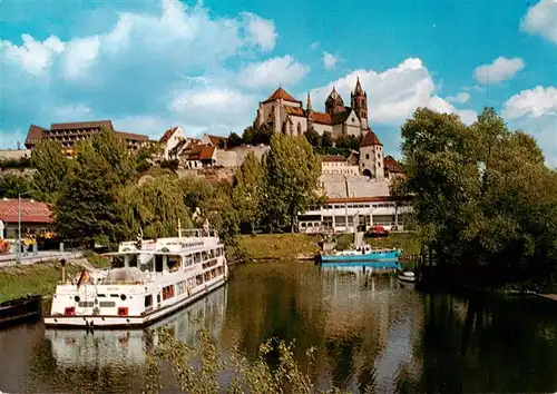 AK / Ansichtskarte 73930035 Breisach_Rhein Fahrgastschiff Blick zum St. Stephansmuenster