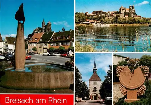 AK / Ansichtskarte 73930043 Breisach_Rhein Partie am Rhein Blick zum St. Stephansmuenster Brunnen 