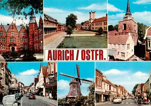 AK / Ansichtskarte 73930054 Aurich_Ostfriesland Altes Schloss Kirche Osterstrasse Altes Stiftsmuehle Norderstrasse