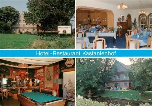 AK / Ansichtskarte 73930088 Krummhoern Hotel Restaurant Kastanienhof Gastraum Billardzimmer Park