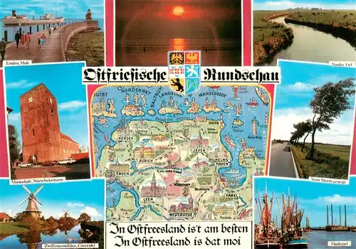 AK / Ansichtskarte 73930093 Ostfriesland Emden Mole Marienhude Stoertebekerturm Zwillingsmuehlen Greetsiel Norden Harlesiel