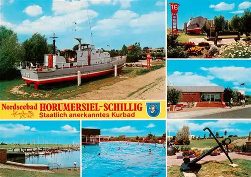 AK / Ansichtskarte 73930119 Schillig_Horumersiel_Nordseebad Rettungsboot Hafen Freibad Park Details