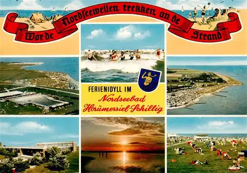 AK / Ansichtskarte  Schillig_Horumersiel_Nordseebad Fliegeraufnahmen Wellenbad Strand Abendstimmung 