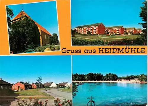 AK / Ansichtskarte 73930137 Heidmuehle_Friesland_Schortens Kirche Siedlungen Seepartie