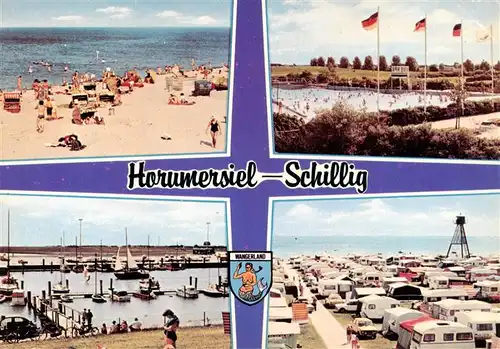 AK / Ansichtskarte 73930140 Schillig_Horumersiel_Nordseebad Strand Freibad Hafen Camping