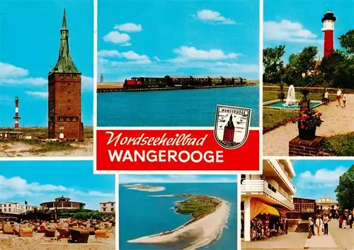 AK / Ansichtskarte 73930160 Wangerooge_Wangeroog_Nordseebad Leuchtturm Inselbahn Park Strandpartie Ortspartie 