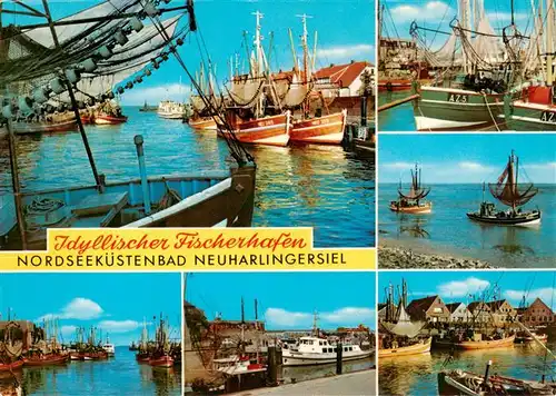 AK / Ansichtskarte 73930221 Neuharlingersiel Kutterhafen Teilansichten Fischkutter