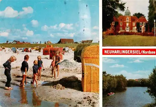 AK / Ansichtskarte  Neuharlingersiel Strand Schloss und Tief