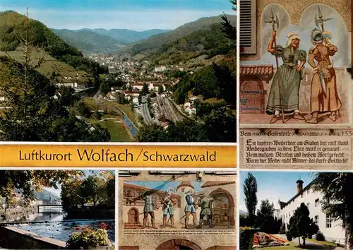 AK / Ansichtskarte  Wolfach_Schwarzwald Panorama Luftkurort Brunnen Kunst