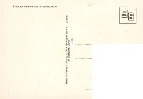 AK / Ansichtskarte 73930316 Oberwolfach Braut Trachten