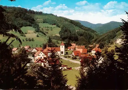 AK / Ansichtskarte 73930334 Walke_Oberwolfach_Schwarzwald Ansicht mit Gasthof Hotel Hirschen Landschaft