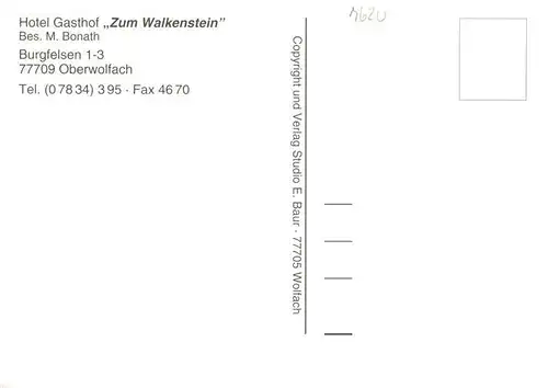 AK / Ansichtskarte  Oberwolfach Gasthof zum Walkenstein Restaurant Rezeption Panorama Landschaft Schwarzwald