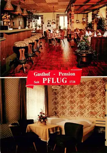 AK / Ansichtskarte 73930359 Lehengericht_Schiltach_Schwarzwald Gasthof Pension Pflug Restaurant Fremdenzimmer