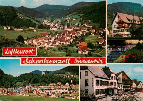 AK / Ansichtskarte  Schenkenzell Panorama Luftkurort im Schwarzwald Freibad Ortszentrum Hotel