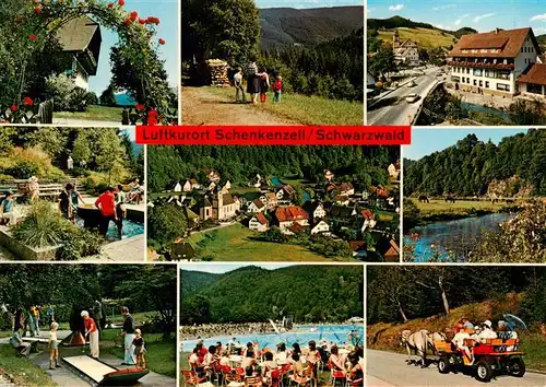 AK / Ansichtskarte  Schenkenzell Panorama Luftkurort im Schwarzwald Wandern Wassertreten Minigolf Freibad Ponywagen