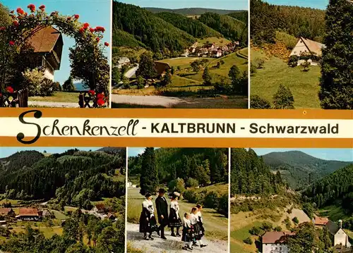 AK / Ansichtskarte  Kaltbrunn_Schenkenzell Panorma Schwarzwaldhof Trachten Landschaft Schwarzwald