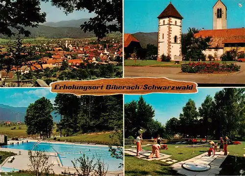 AK / Ansichtskarte  Biberach_Kinzigtal_Baden Panorama Erholungsort im Schwarzwald Freibad Minigolf