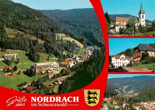 AK / Ansichtskarte 73930463 Nordrach Panorama Luftkurort im Schwarzwald Kirche Hotel