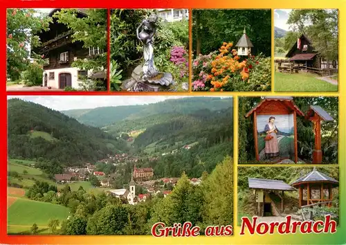 AK / Ansichtskarte  Nordrach Panorama Luftkurort im Schwarzwald Schwarzwaldhaeuser Brunnen