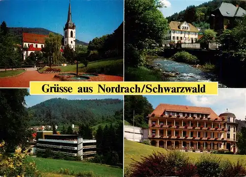 AK / Ansichtskarte 73930466 Nordrach Teilansichten Luftkurort im Schwarzwald Kirche Klinik Kurhaus