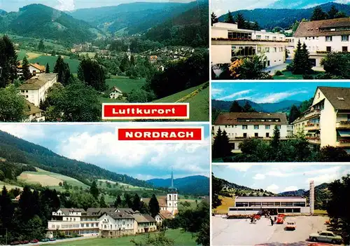 AK / Ansichtskarte 73930469 Nordrach Panorama Luftkurort im Schwarzwald Kurhaus Hotel Kirche