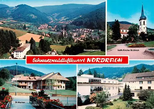 AK / Ansichtskarte 73930480 Nordrach Panorama Luftkurort im Schwarzwald Kirche Kurhaus
