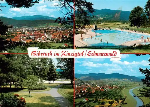 AK / Ansichtskarte 73930487 Biberach_Kinzigtal_Baden Panorama Erholungsort im Schwarzwald Park Freibad