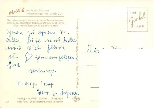 AK / Ansichtskarte  Mecki_Nr. 505 von Diehl und Redaktionsigel von "HoeR ZU"