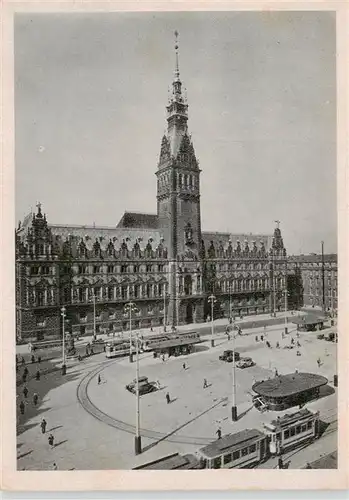 AK / Ansichtskarte  Strassenbahn_Tramway-- Hamburg Rathaus Adolf-Hitler-Platz