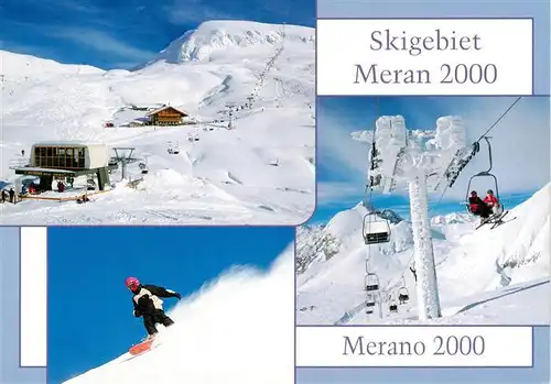 AK / Ansichtskarte  Sessellift_Chairlift_Telesiege Skigebiet Meran Merano 