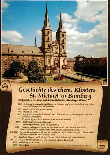 AK / Ansichtskarte 73930598 Chronik-AK St. Michael zu Bamberg ehem. Kloster