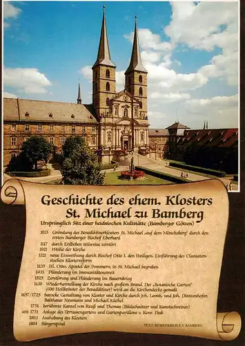 AK / Ansichtskarte  Chronik-AK St. Michael zu Bamberg ehem. Kloster