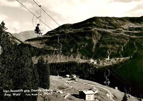 AK / Ansichtskarte  Sessellift_Chairlift_Telesiege Uga Sessellift geg. Damuels Berg. Wald